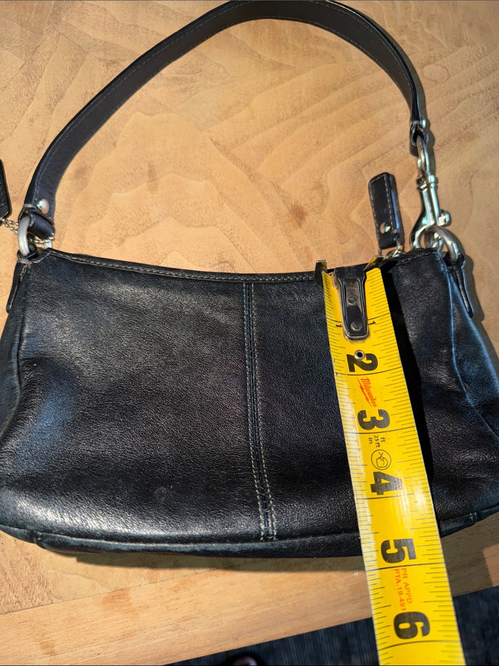 Vintage Coach Y2K Demi Baguette Shoulder Bag Black Leather - Picture 12 of 12